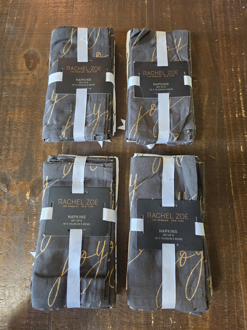 Rachel Zoe Joy Script Napkin Set- 32 Total